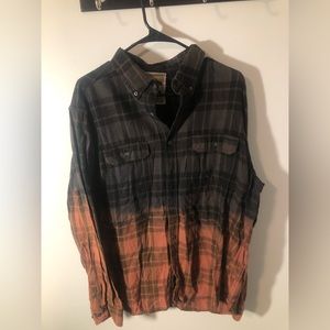 Vintage Boho by J Coons Shirt, Flannel, Red/Black Umbre, Dream, 19.5x 21, XL,
